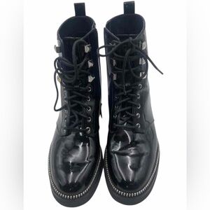 Michael Kors Black Leather Combat Boots – Size 7